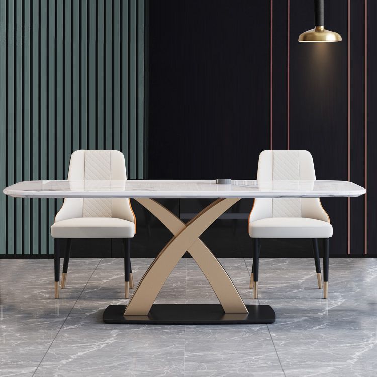 Modern Style Marble Table with White Rectangle Shape Table for Home Use