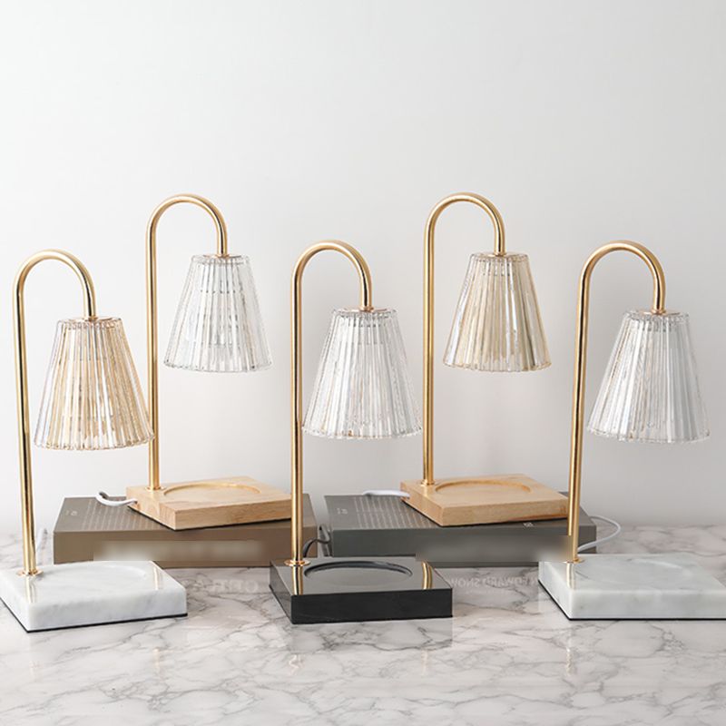1 tavolo da cono leggero leggero lampada da tavolo in vetro in stile moderno, aromaterapia non inclusa