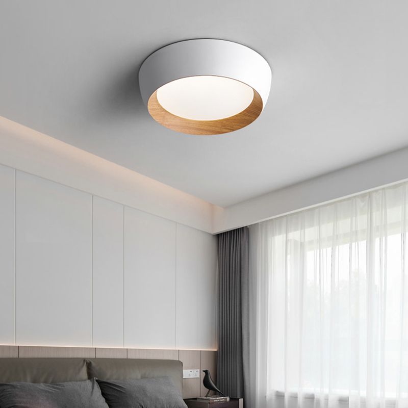 White Ceiling Light Fixture Nordic Round LED Flush Mount for Bedroom