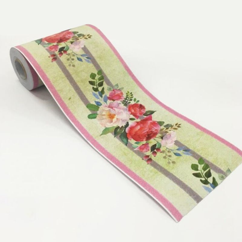 Rustic Blossoming Peony Wallpapers PVC Self-Stick Pink Wall Art for Bedroom, 2 Pcs