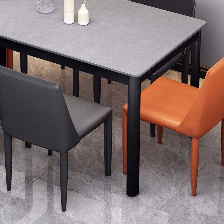 Table à manger en pierre de style industriel Table rectangle de base 4 jambes pour la maison