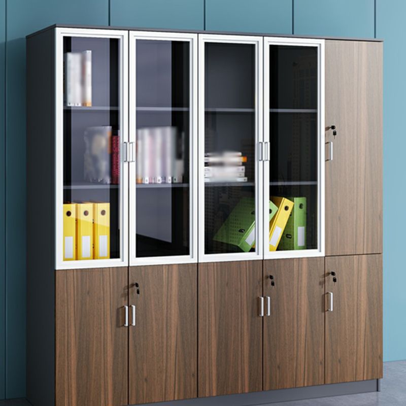 Contemporary Style Bookshelf for Home Office Study Room Bookcase with Door