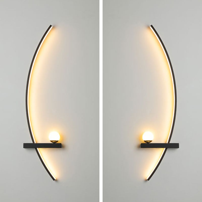 Metal Linear Shape Wall Light Modern Style 2-Lights Wall Mount Light Fixture