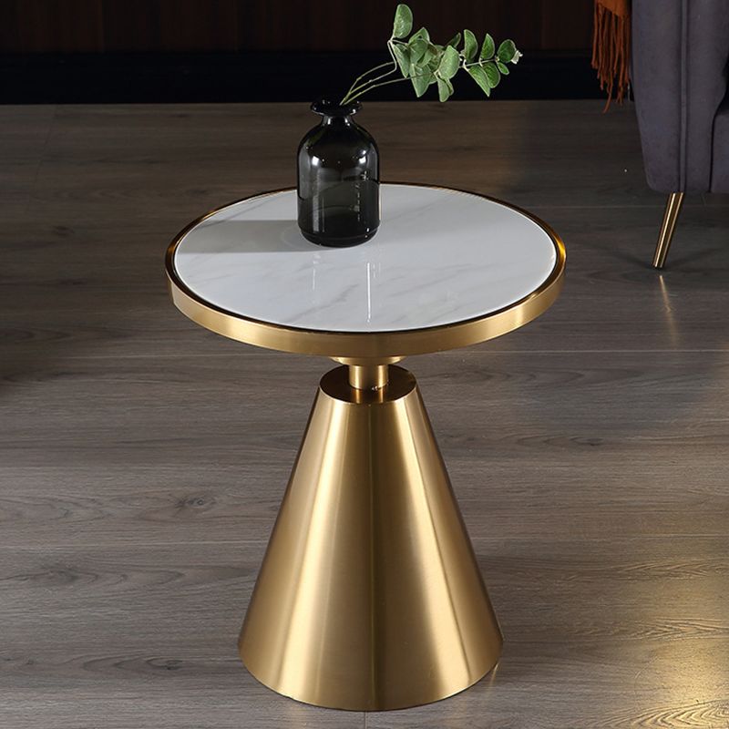 Modern Marble Round Sofa Side Accent Table Metal Side End Table