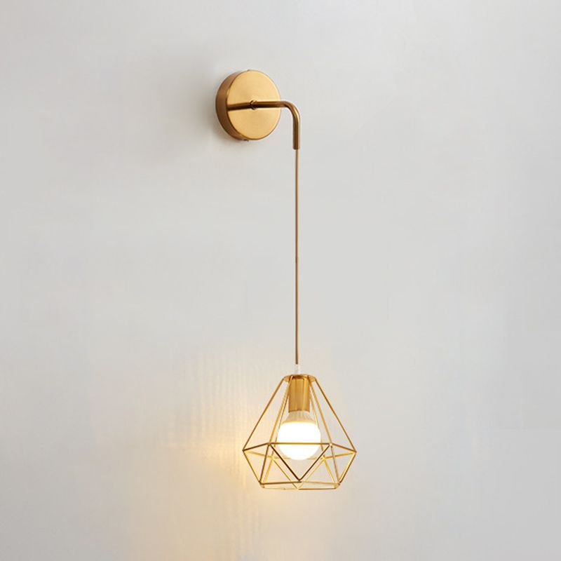 Postmodern Wall Light Golden Frame Wall Sconce Light for Living Room Bedroom