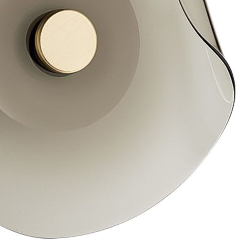 Round Glass Wall Sconce Modern LED Wall Lighting Fixture in Grey / Amber Finish