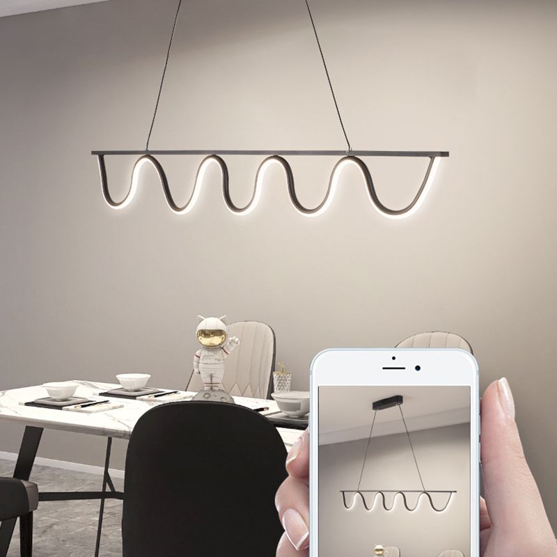 Linear Shape Island Pendant Contemporary Style Metal 1 Light Island Lighting