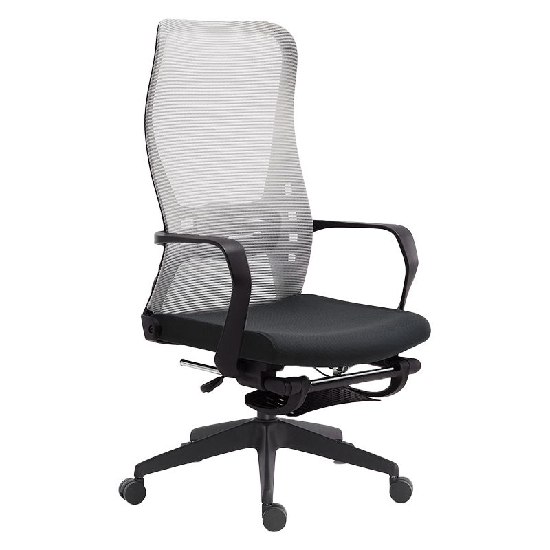 Fixed Arms Desk Chair Adjustable Seat Height Swivel Chair with Wheels