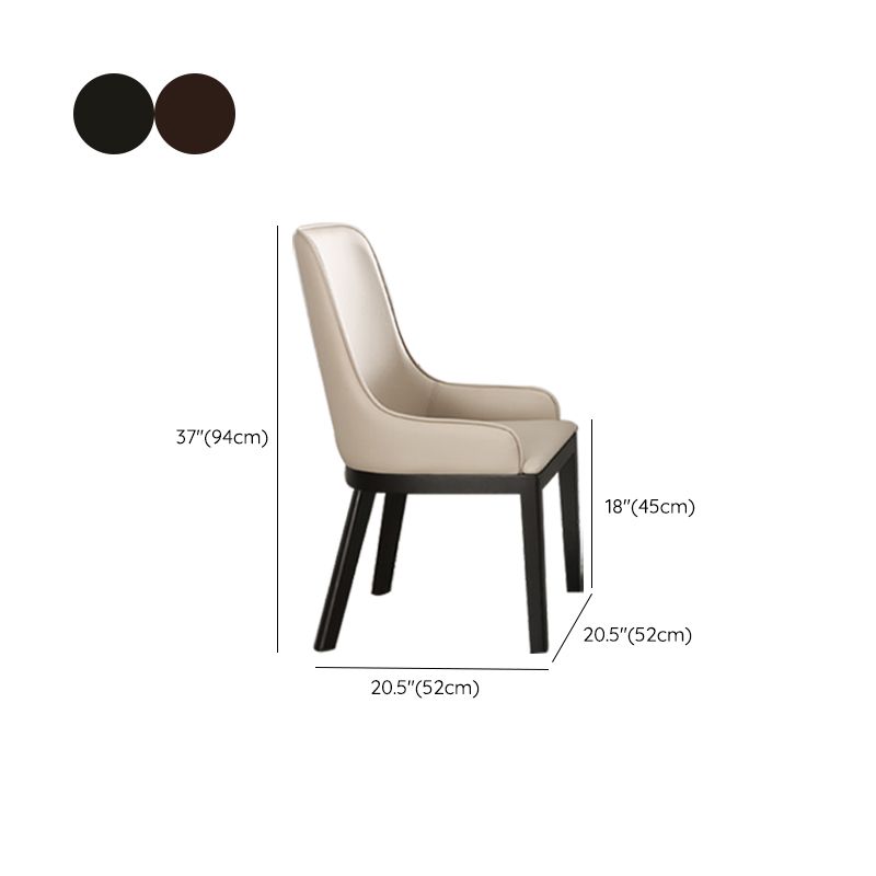 Contemporary Dining Chairs Upholstered Chairs with Solid Wood Base