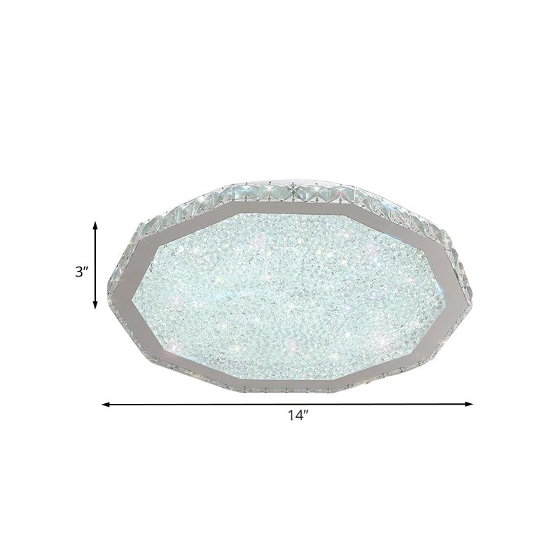Polygon Crystal Flush Mount Fixture Modern LED Stainless-Steel Flush Ceiling Light for Living Room