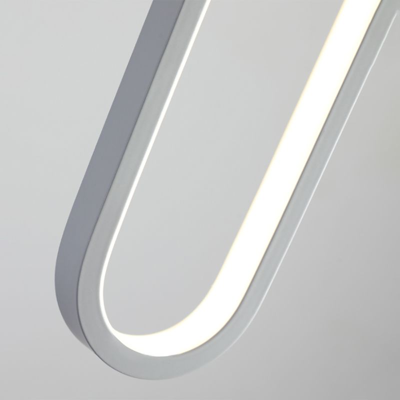 Oval Bedroom Hanging Light Fixture Metal Simple Style LED Suspended Lighting Fixture