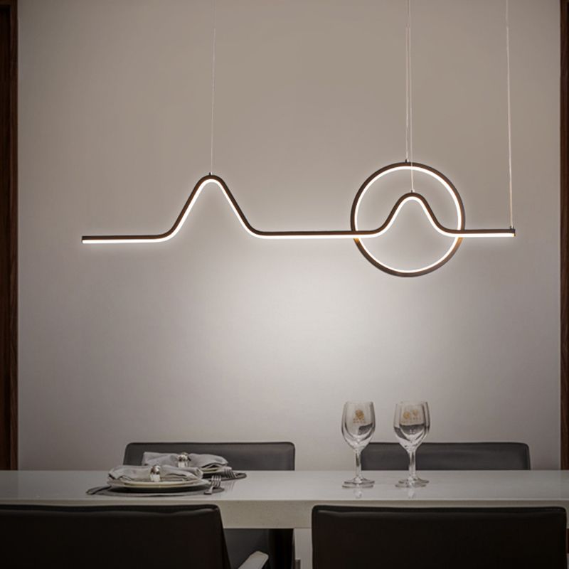 Linear Shape Island Pendants Contemporary Metal 2 Light Pendant Lighting Fixtures