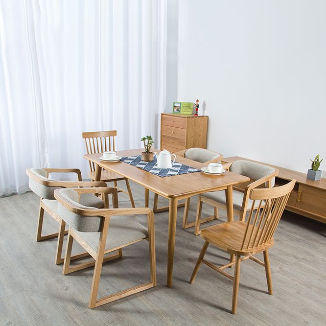 Glam Style Wooden Dining Arm Chair Matte Finish Open Back Dining Chair for Dinning Room