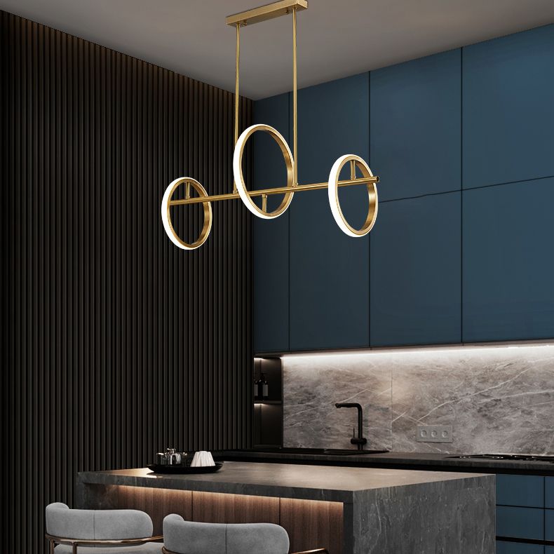 Circle Chandelier Light Fixtures Contemporary Metal Pendant Lights for Kitchen Island