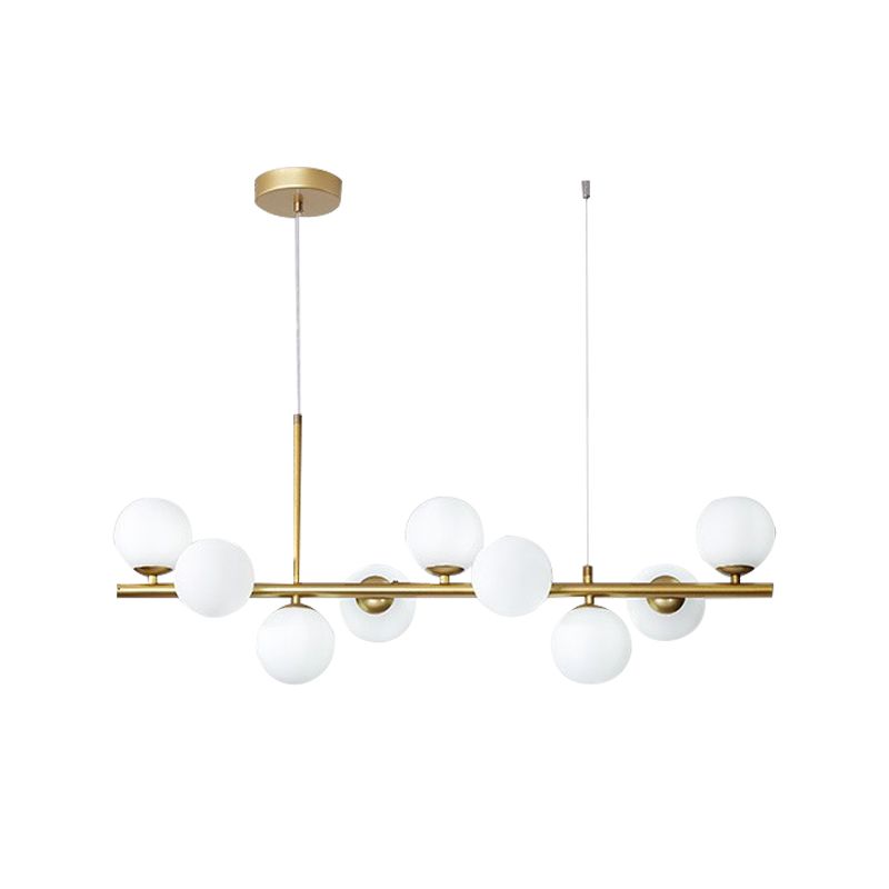 Modern Metal Ceiling Light Ball Shape Pendant Lamp with Glass Shade for Living Room