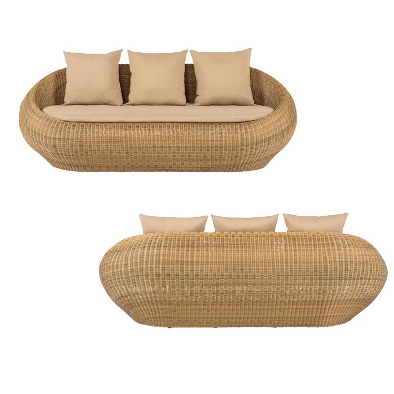 Rattan Outdoor Patio Sofa Tropical Style Simple Leisure Patio Sofa