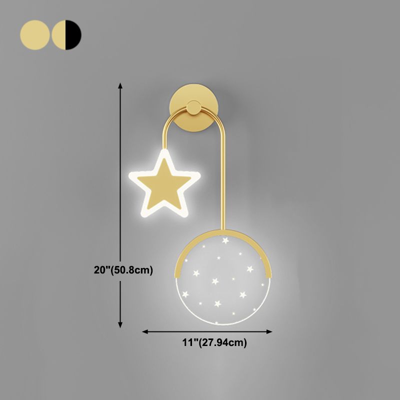 Modern Metal Wall Light Geometric 2 Lights LED Wall Sconce for Bedroom