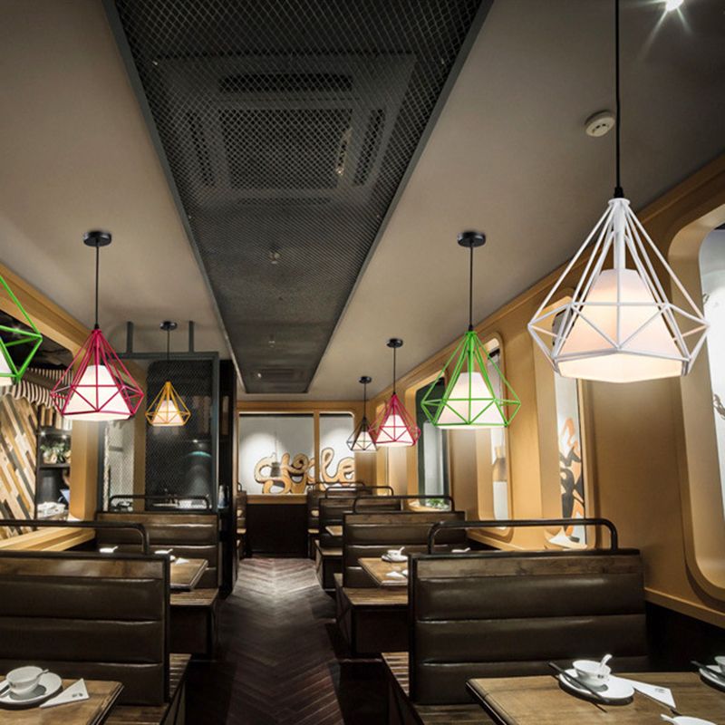 1 Cage de diamant léger Loulages de plafond de style industrie