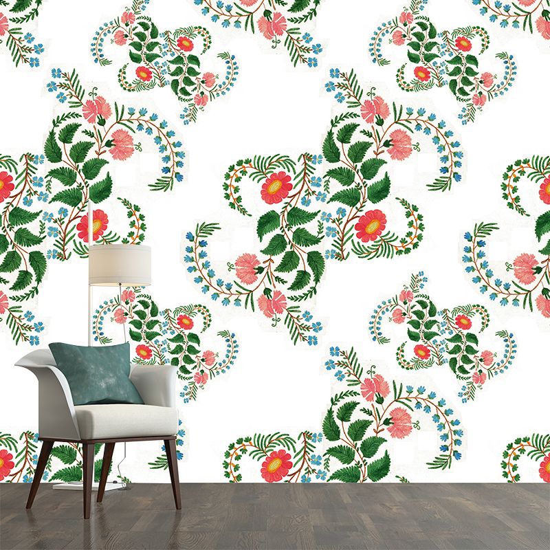Washable Mural Wallpaper Plants Illustration Indoor Wall Mural