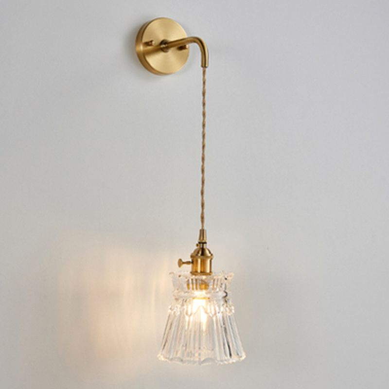 Nombra a campana a coste semplicità lampada a parete in ottone lampada da parete a 1 luce con design a interruttore rotante