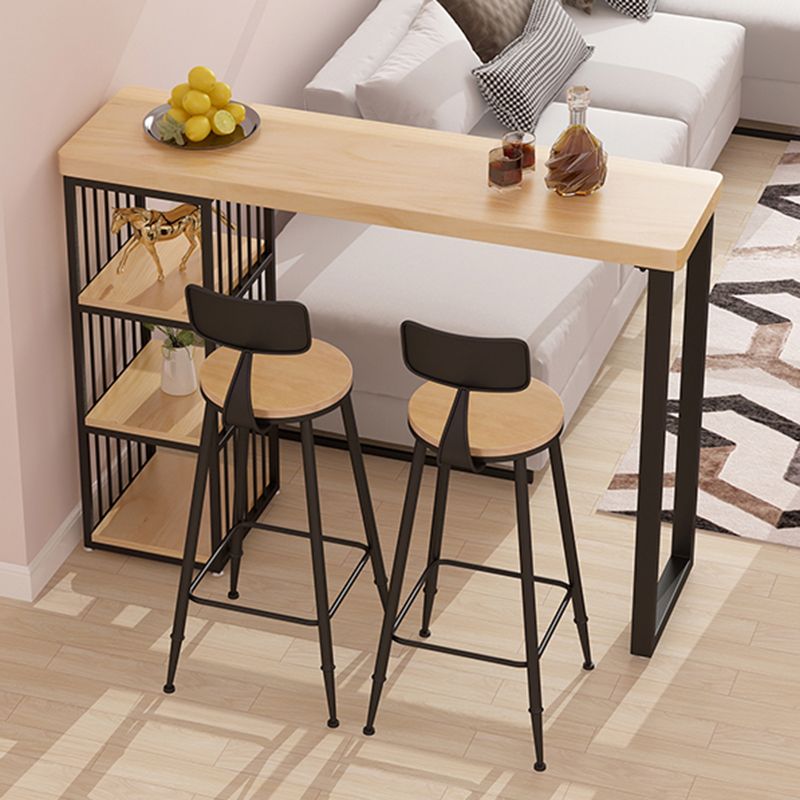 Modern Rectangle Bar Table Set 1/2/3 Pcs Solid Wood Bar Table Set