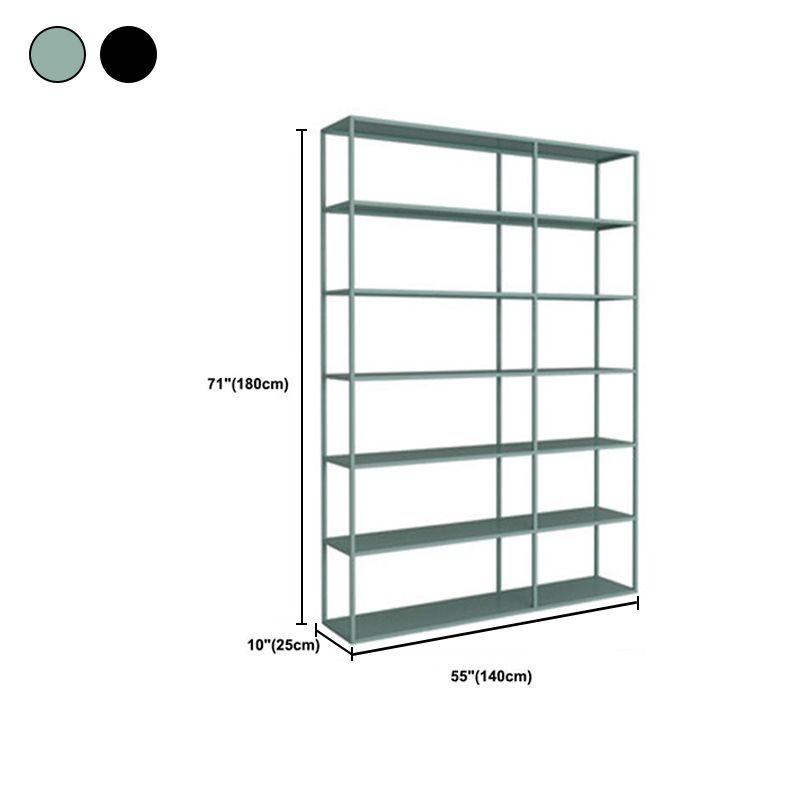 Vertical Metal Frame Bookshelf Modern Open Storage Bookcase , 10" W X 71" H