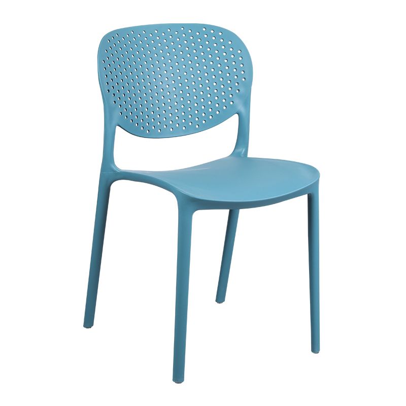 Plastic Stacking Side Chair Modern Style Open Back Armless Chair
