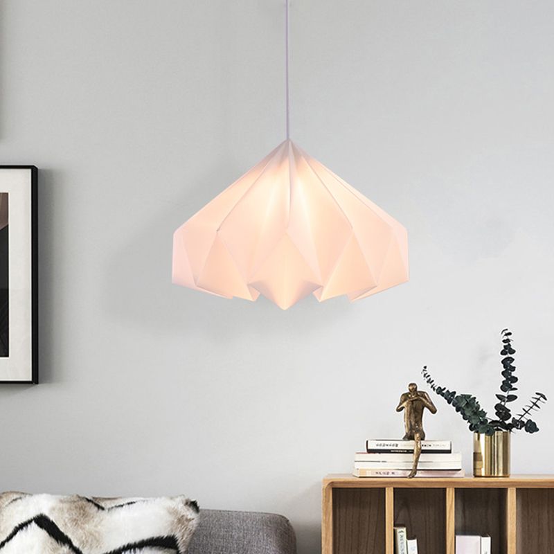 Acrilico cono sinuoso illuminazione appesa modernismo a 1 testa lampada a sospensione in bianco