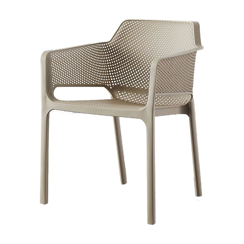 Eigentijdse eet- en accentstoelen matte afwerking plastic vaste achterstoel stoel