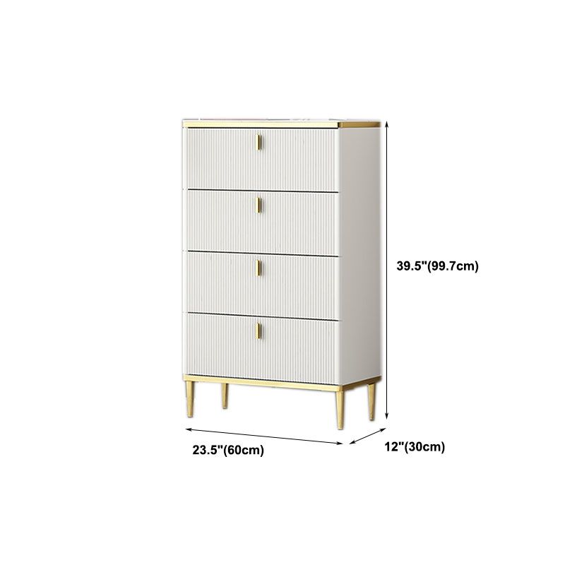 Bedroom Glam Storage Chest Stone Chest in White with Drawers