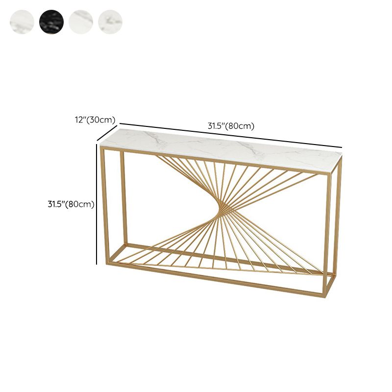 Stone Glam Accent Table 1-shelf 31.5" Tall Console Table for Hall