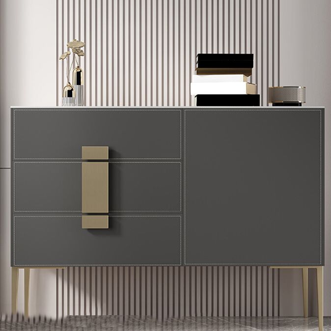 Classic Glam Storage Chest Stone Dresser with 3 Drawers , 15.6 Inch Width