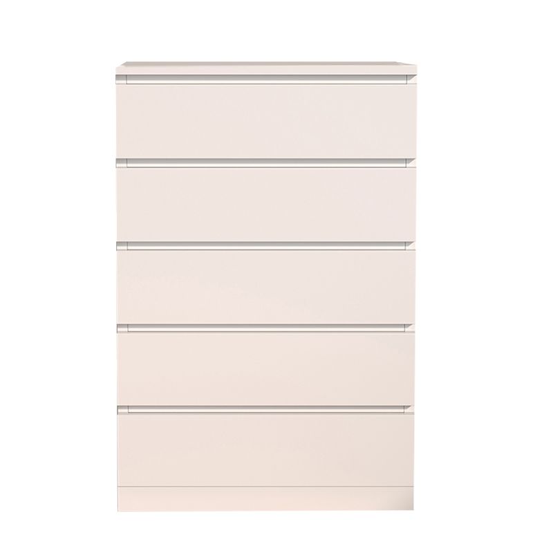 Contemporary White/Natural Chest with Wooden Drawers Rectangle Chest
