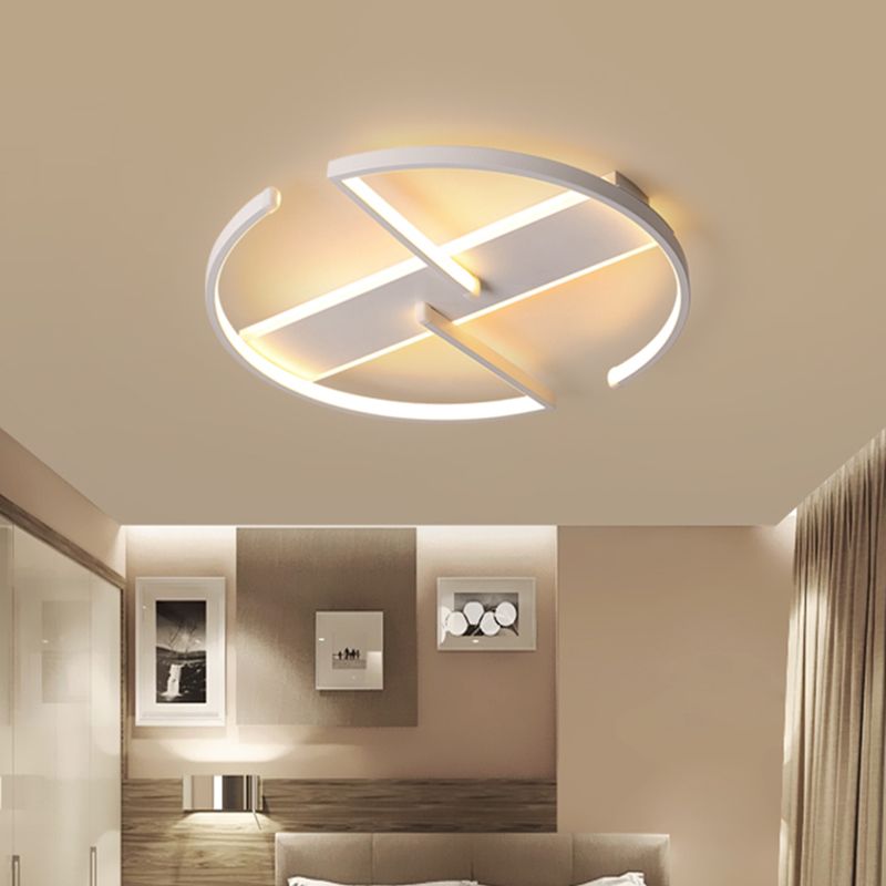 Acrylic Symmetric Circular LED Flush Mount Modernist 16"/19.5" Wide White Ceiling Mounted Fixture for Bedroom