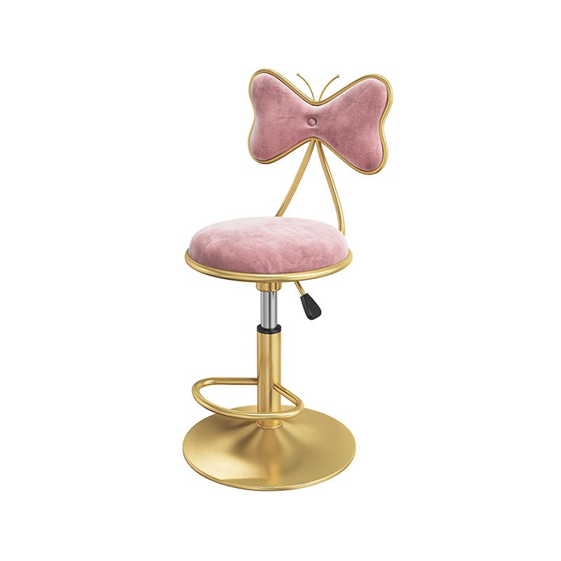 Scandinavian Design Upholstered Bar Stools with Fabric Round Stools with Footrest