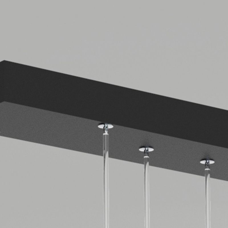 Glass Contemporary Hanging Lights Black Linear Island Lighting Fixture for Dining Room