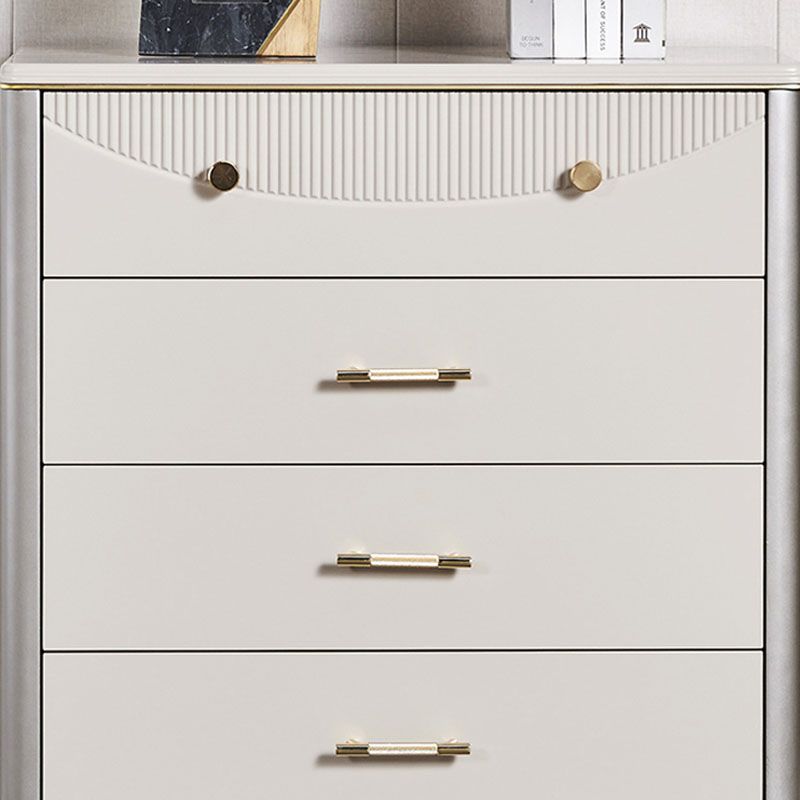 Glam Wooden Storage Chest 16" Wide Bedroom Chest in Grey with Drawers