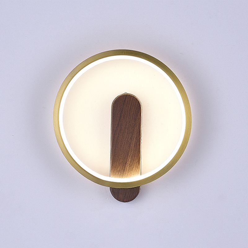 Modern LED Metal Wall Sconce Circular Shape Wall Light with Acrylic Shade for Bedroom
