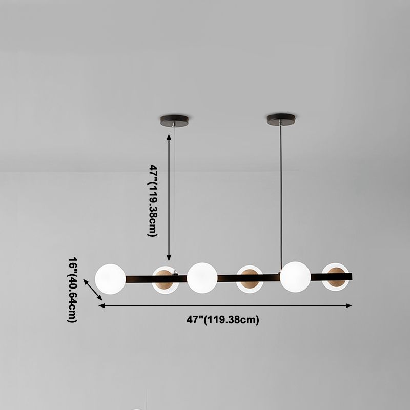 Brown Hanging Ceiling Light White Glass Modern Island Lamps for Dining Room