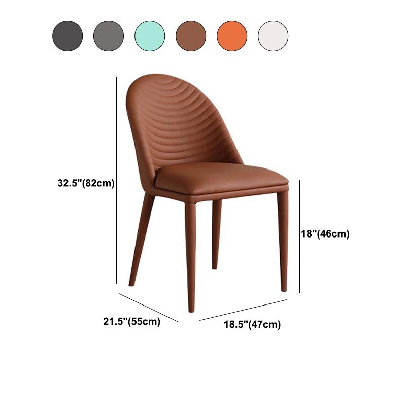 Glam Style Side Chair Leather Dining Side Chair for Dining Room