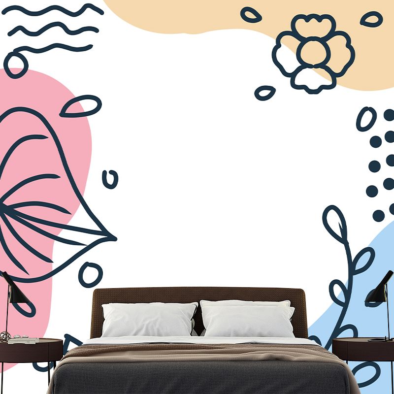 Illustration Wall Mural Wallpaper Plant Decoration Bedroom Wall Mural