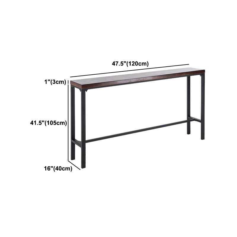 Industrial Rectangular Bar Pub Table Set 1/5 Pcs Solid Wood Top Bar Table with Iron Stools