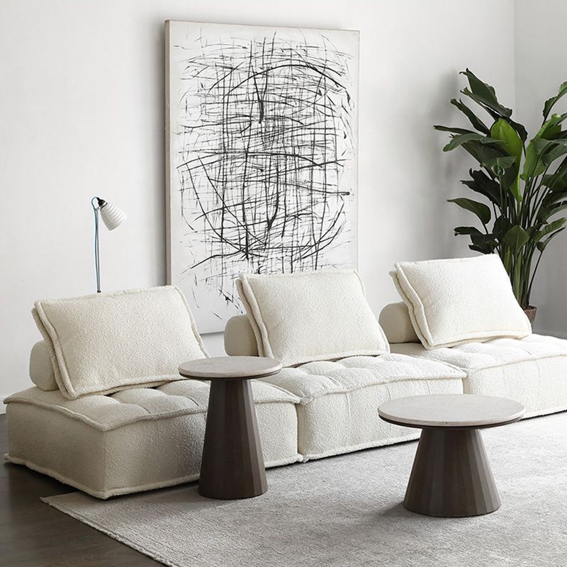 Contemporary Sofa with Bolster Pillows Armless Settee for Bonus Room