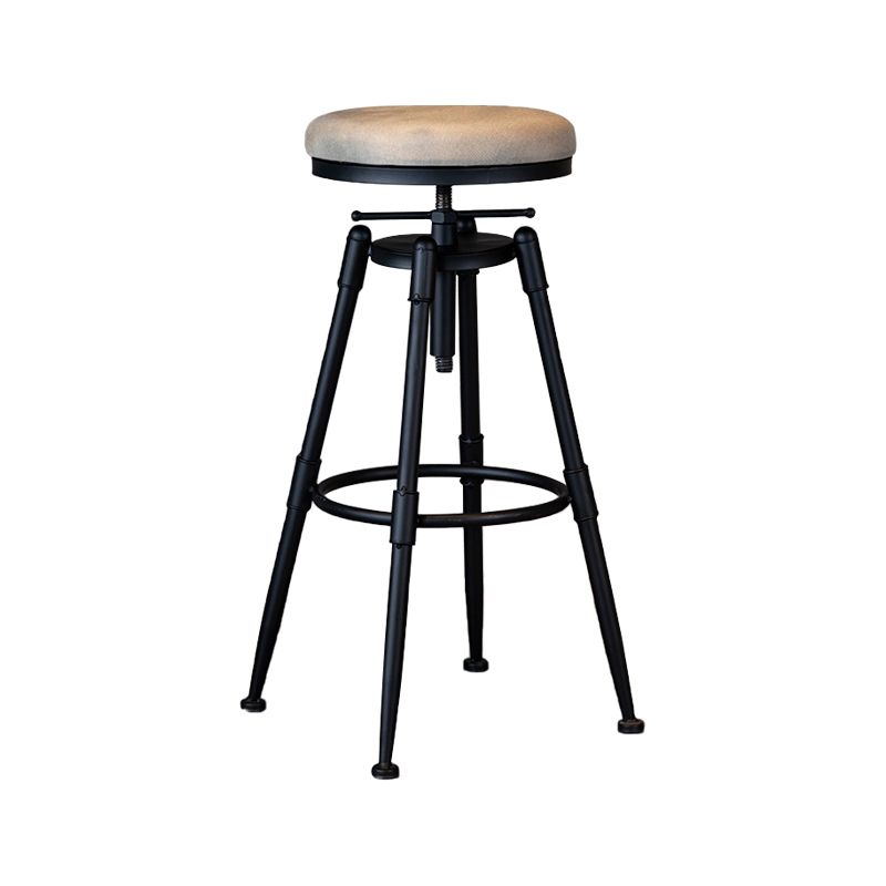 Taburete de bar de hierro con reposapiés de altura ajustable industrial, taburete de cocina de 27,55 pulgadas con patas negras