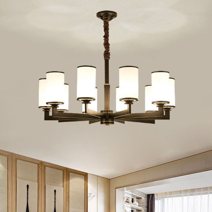 Lustre de lustre cylindrique américain lustre de plafond en cuivre