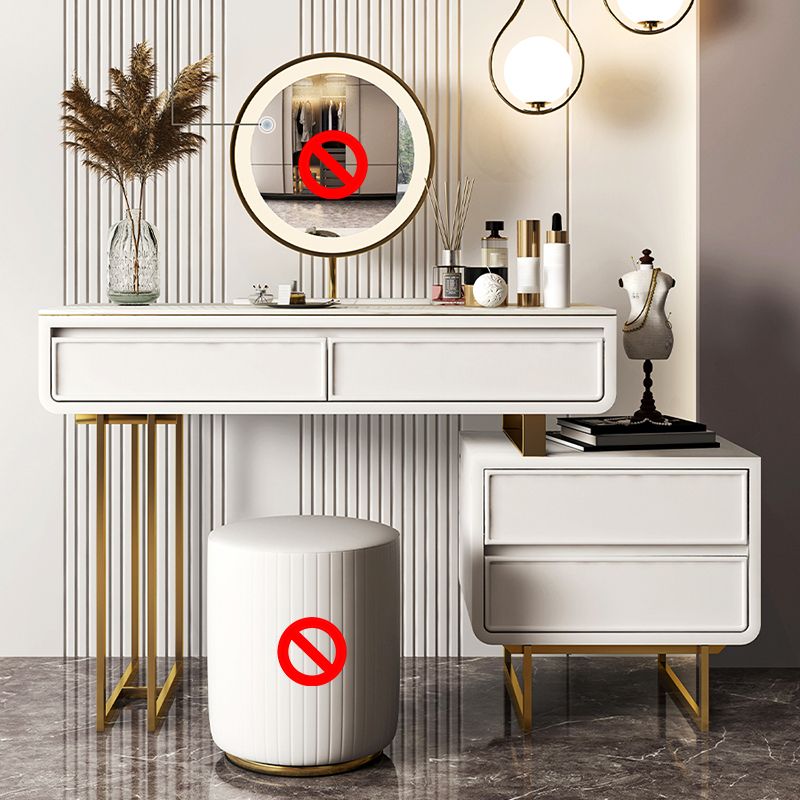 Luxurious Make-up Vanity Stone Top Vanity with 2/4 Storage Drawers