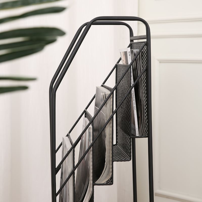 5 Tiers Shelf Bookcase 38" H x 12" W Metal Book Shelf Closed Back