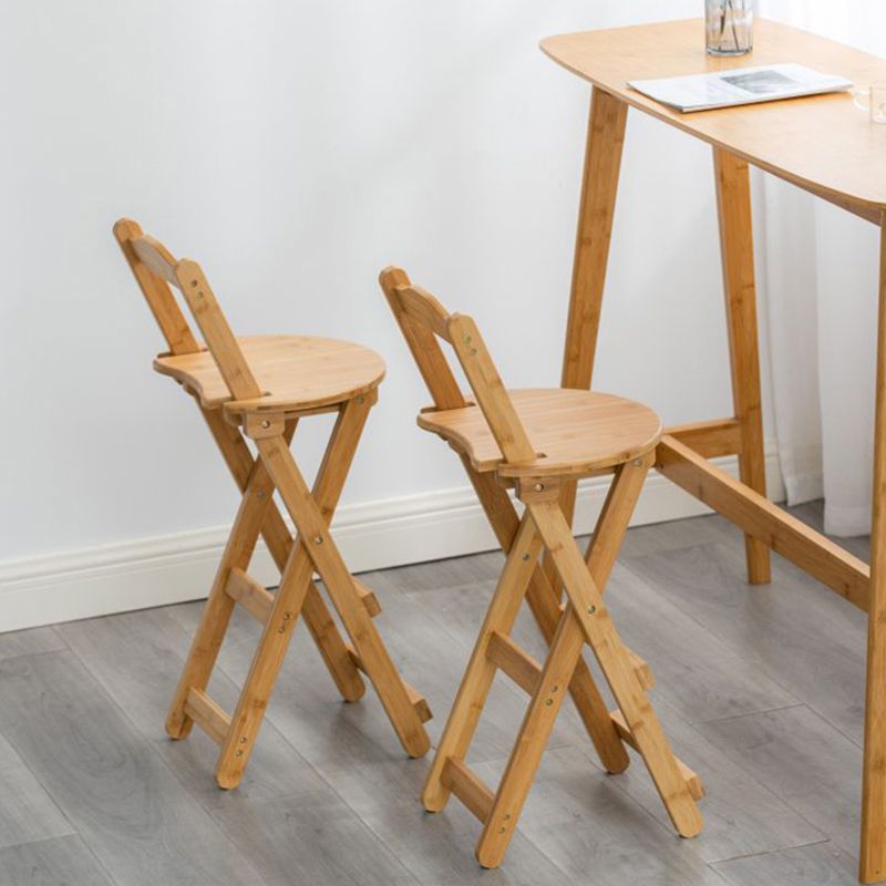 Contemporary Solid Wood Folding Bar Stool Indoor Bar Stool with Wooden Seat