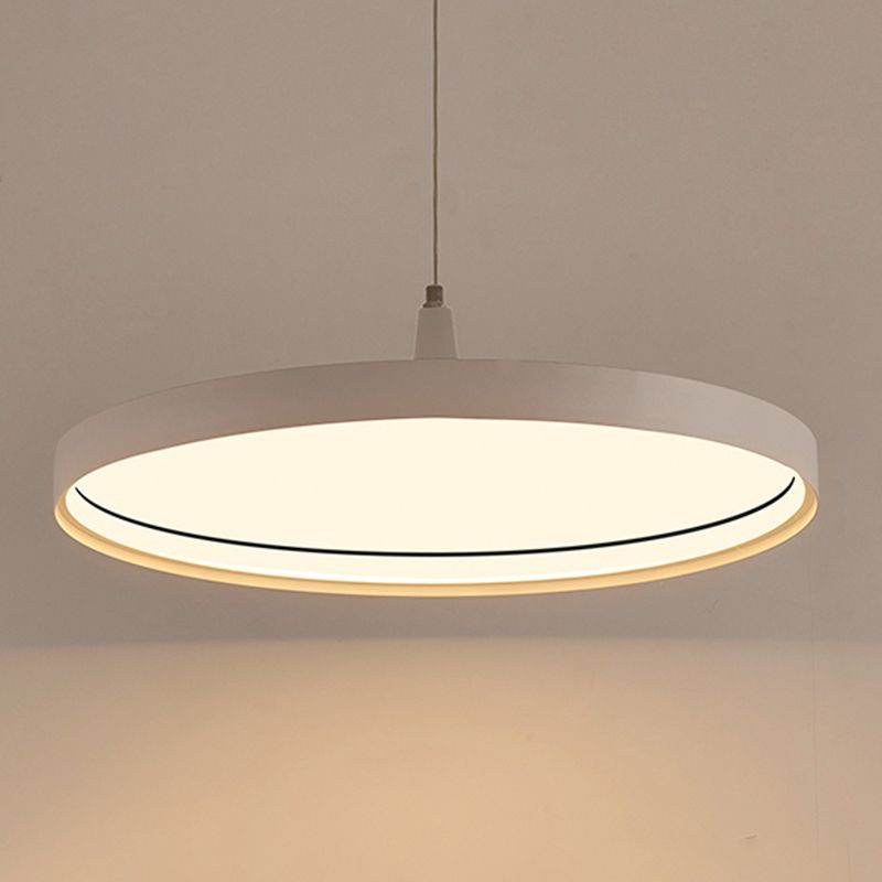 Moderne minimalistische LED -hangende lamp Aluminium cirkelvormige hanglamp met siliconen schaduw