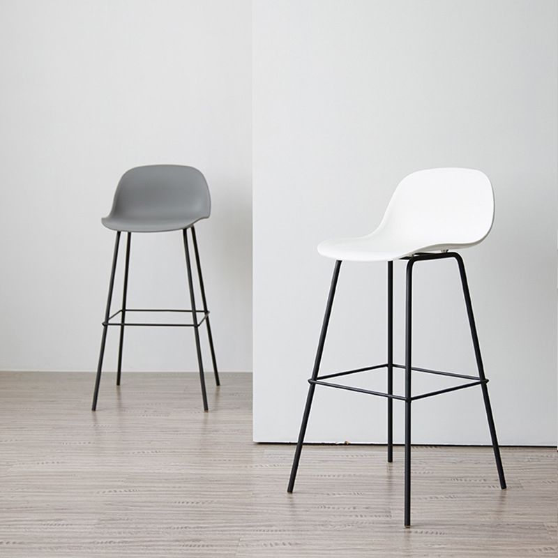 Scandinavian Reception Low Back Stool Matte Finish Plastic Barstool